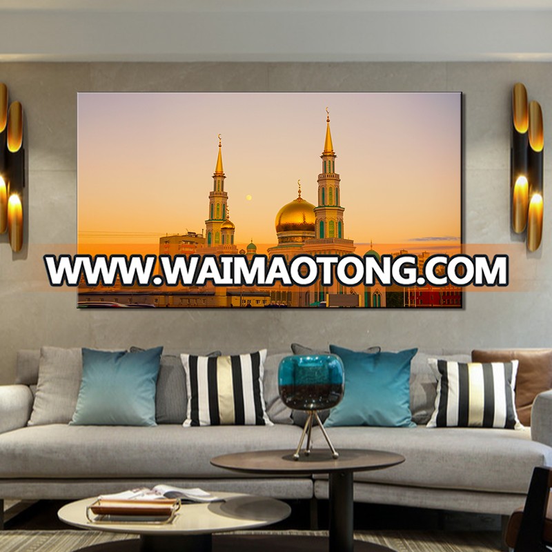 China Factory Wholesale City Landscape Painting Modern Building Wall Art Picture For Hotel Decor