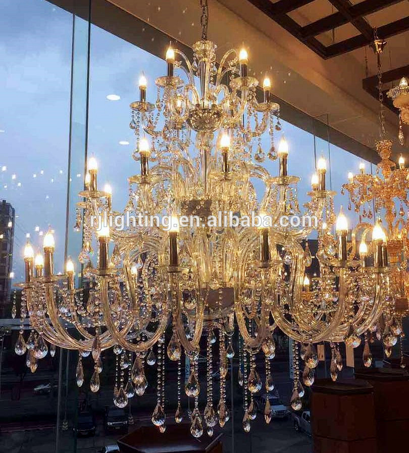 Luxury Large glass arms crystal wedding events decorations candle Bohemia chandelier