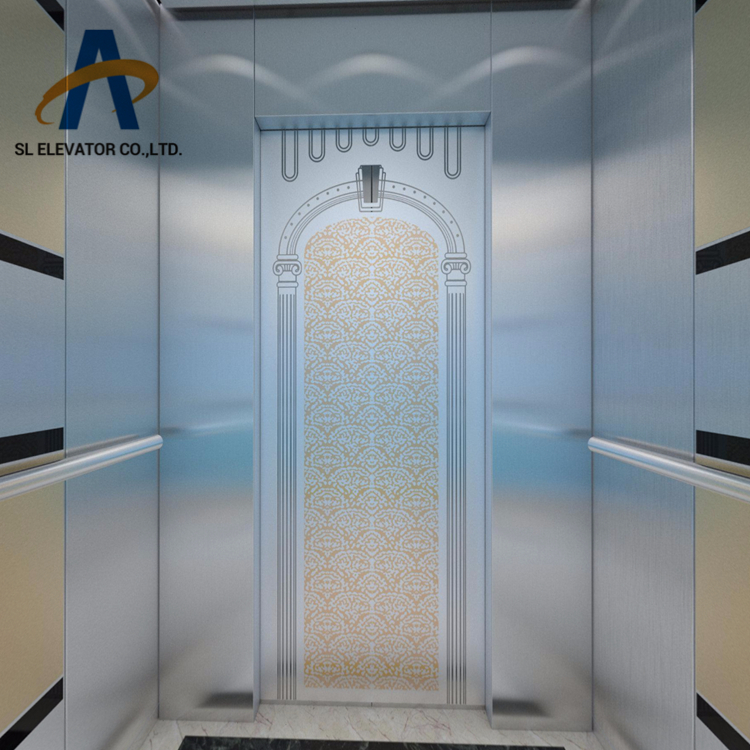 Glass wall panoramic elevator with stainless steel structure