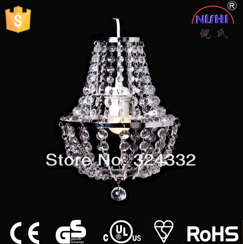 Round decorative chrome clear crystal cover ceiling lamp NS-120264