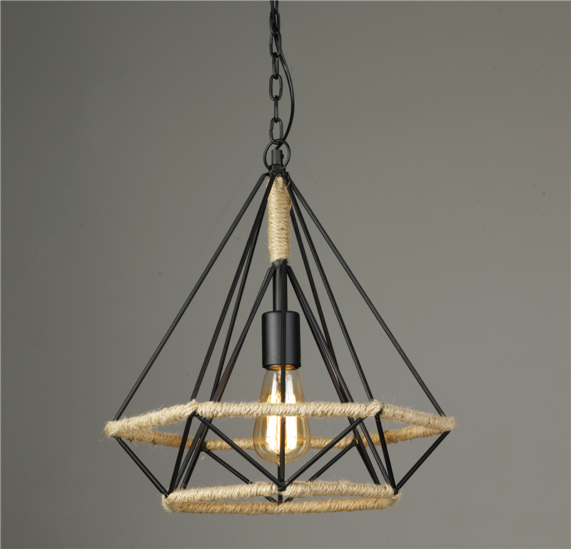 American Style Retro Hemp Rope Pendant Light E27 E26 Vintage Edison Lamp NS-125020