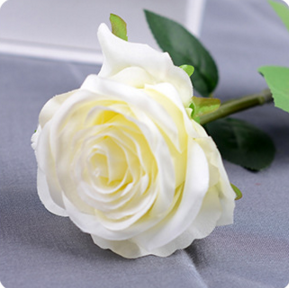 2018 New Sale Artificial single stem White Rose Flowers