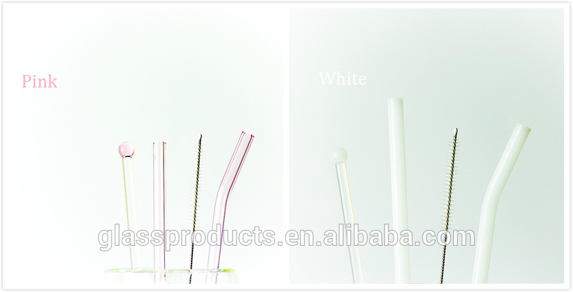 High Borosilicate Glass Straws with Cleaning Brush in Portable Case