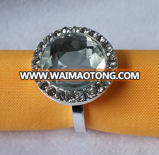 heart shaped crystal beads napkin rings for wedding