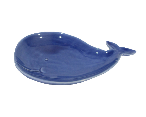 New Design fish shape Blue Ceramic Snack Plate