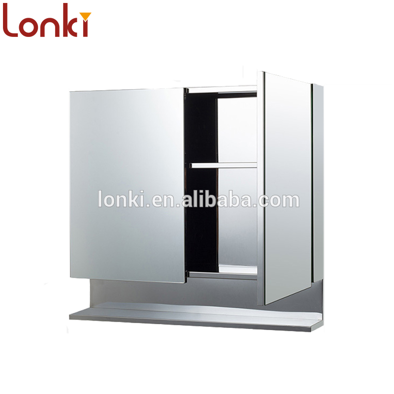 America bathroom cabinet with light and bracket High quality stainless steel medicine mirror cabinet