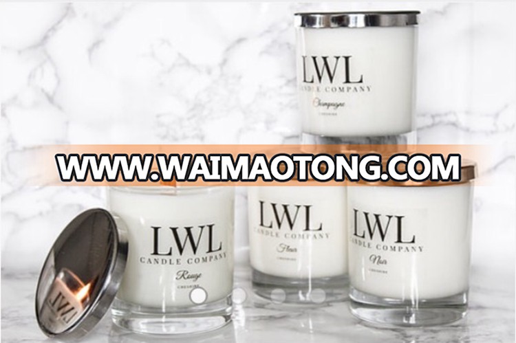 Branded Highly Scented Candle in Frosted Glass Jar with Lid