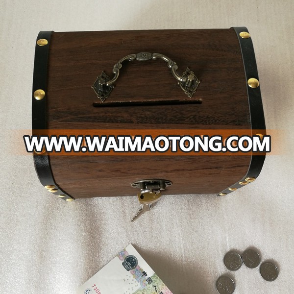 Wooden Savings Gift Piggy Bank Money Collection Box