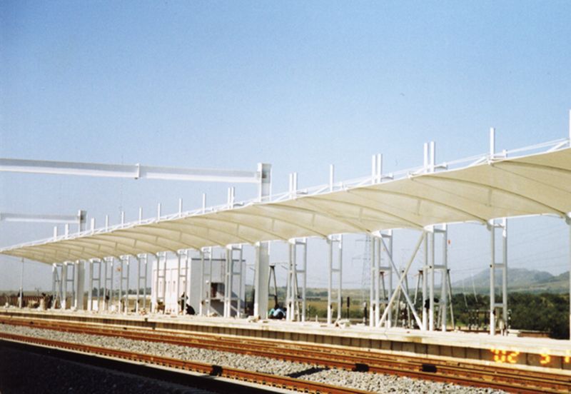 Tensile membrane structure carport awning canopy construction PVDF Skeleton membrane