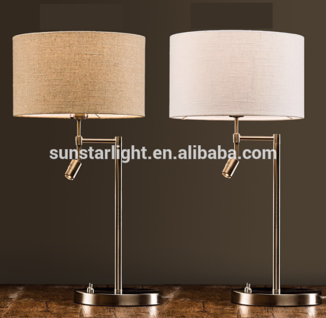 New arrival Modern Metal Body And Fabric Lampshade With Led Floor And Table Lamps/Lights For Hotel