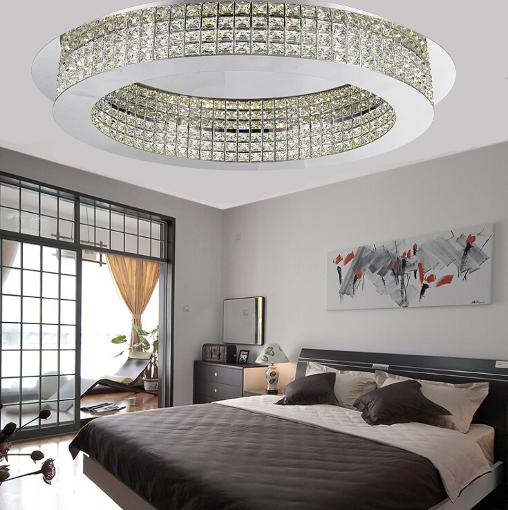 Lighting Led Light Lobby Round Modern Crystal Ceiling Lights