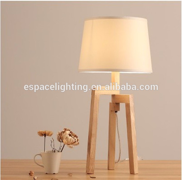 Modern wood led table lamp from zhongshan factory