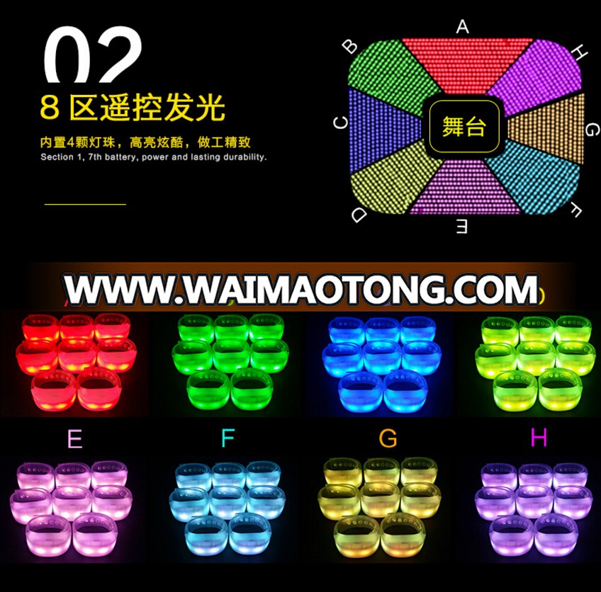 DMX 2.4Gprogrammable remote control led bracelets,Big party wireless remote control led bracelets DMX China factory