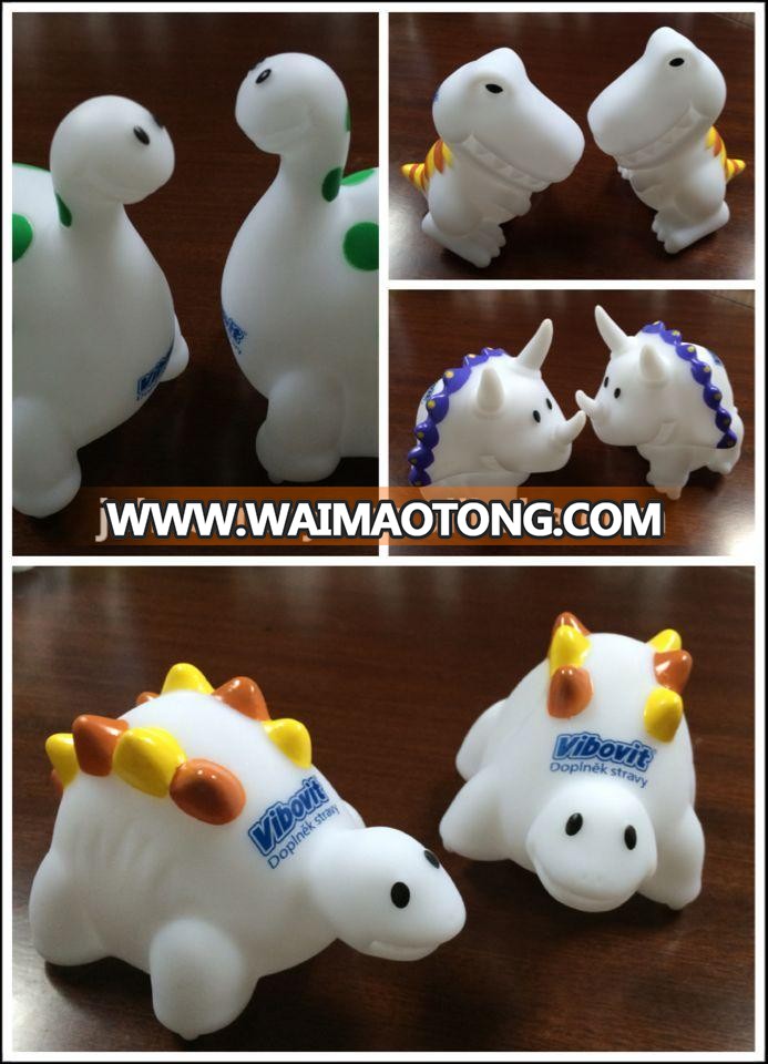 On Sale soft pvc rubber flashing zoo animal toys for kids