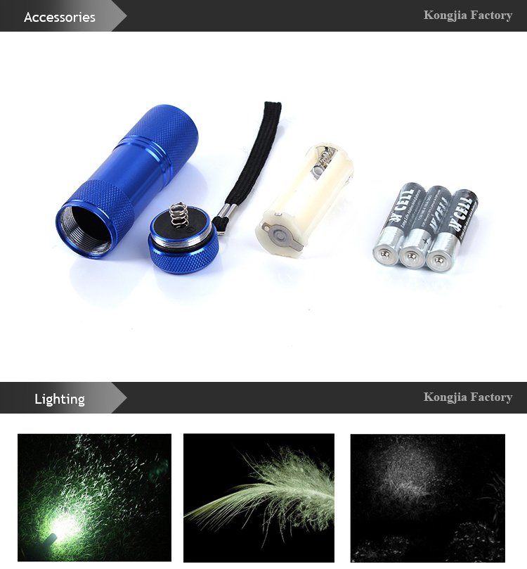 KJ Colorful Customized Design Promotion 3*AAA Battery High Quality Lowest Price 4*LED Brightness Mini LED Flashlight