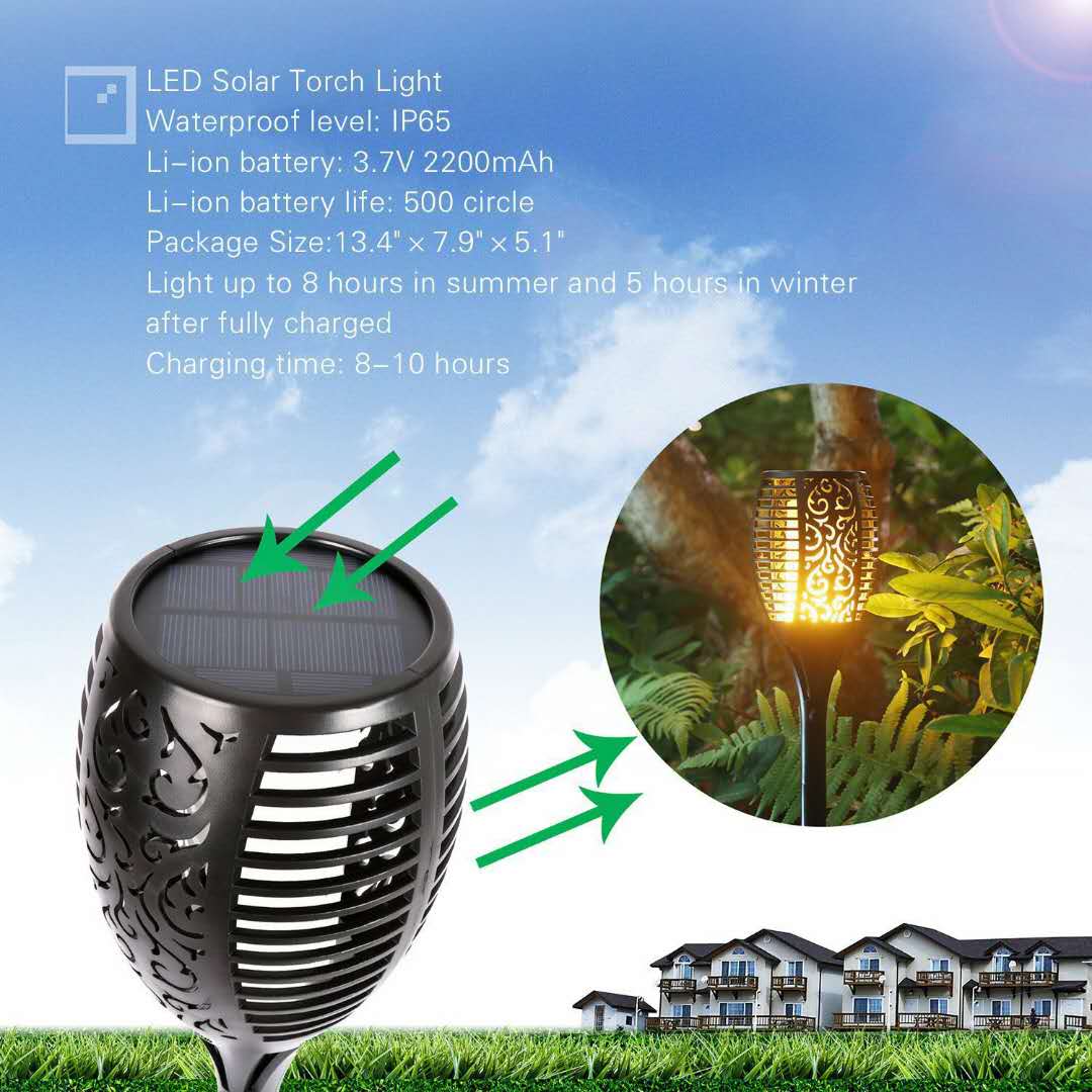 Hot sale discount energy torch emergency outdoor home garden 1w solar light