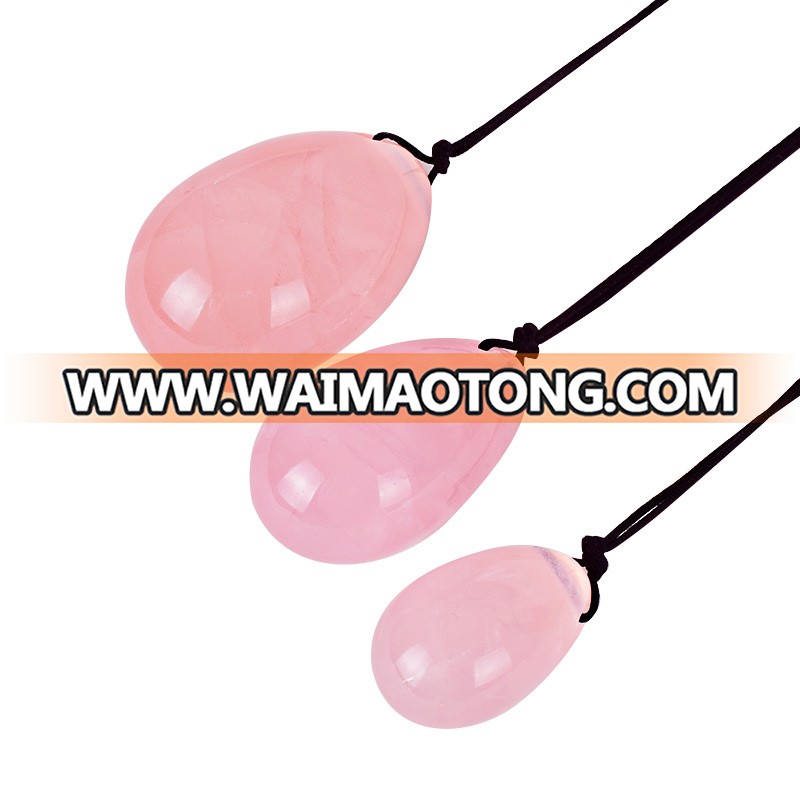 Wholesale Vaginal tightening product Kegel Natural Rose Quartz yoni eggs set Vaginal tightener eggs jade