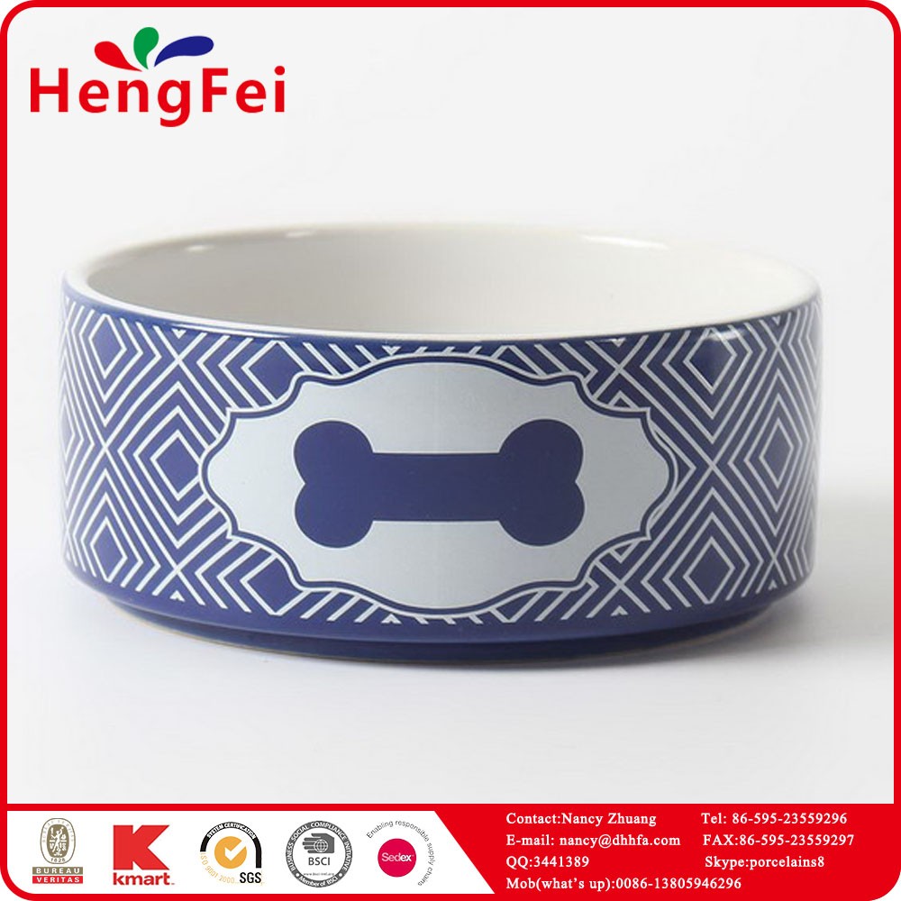 Wholesale promotional customized decal printing ceramic pet bowl