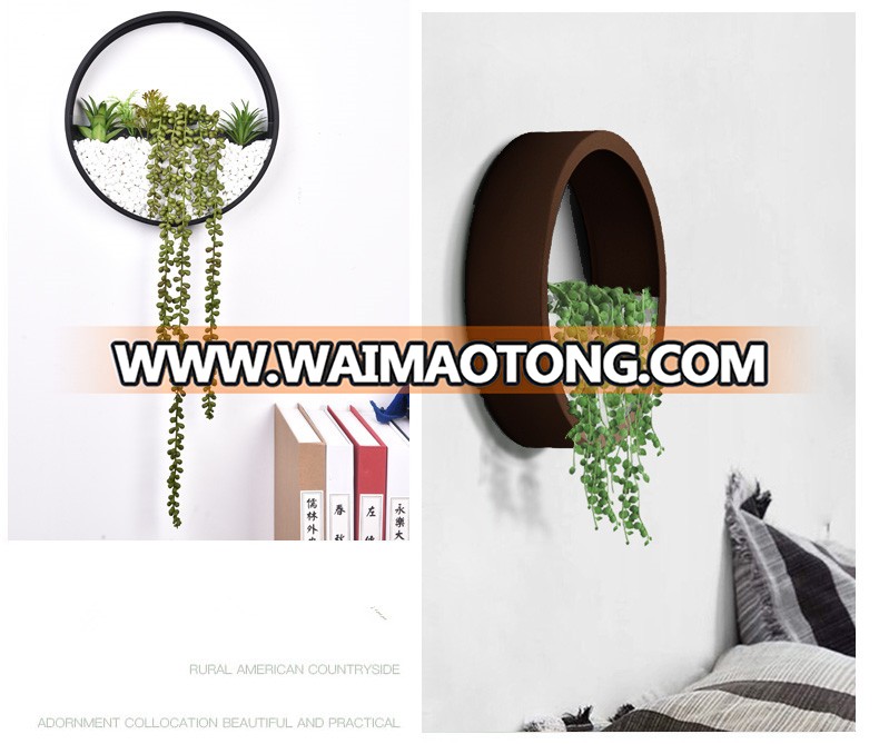 High quality 3D DIY circle hanging planter mental wall art for home decoration