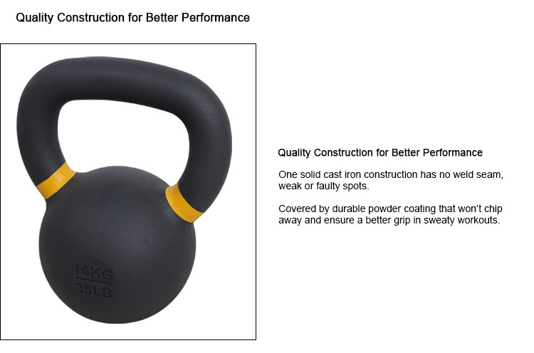 OKPRO Gravity Black Cast Iron Powder Coated Kettlebell