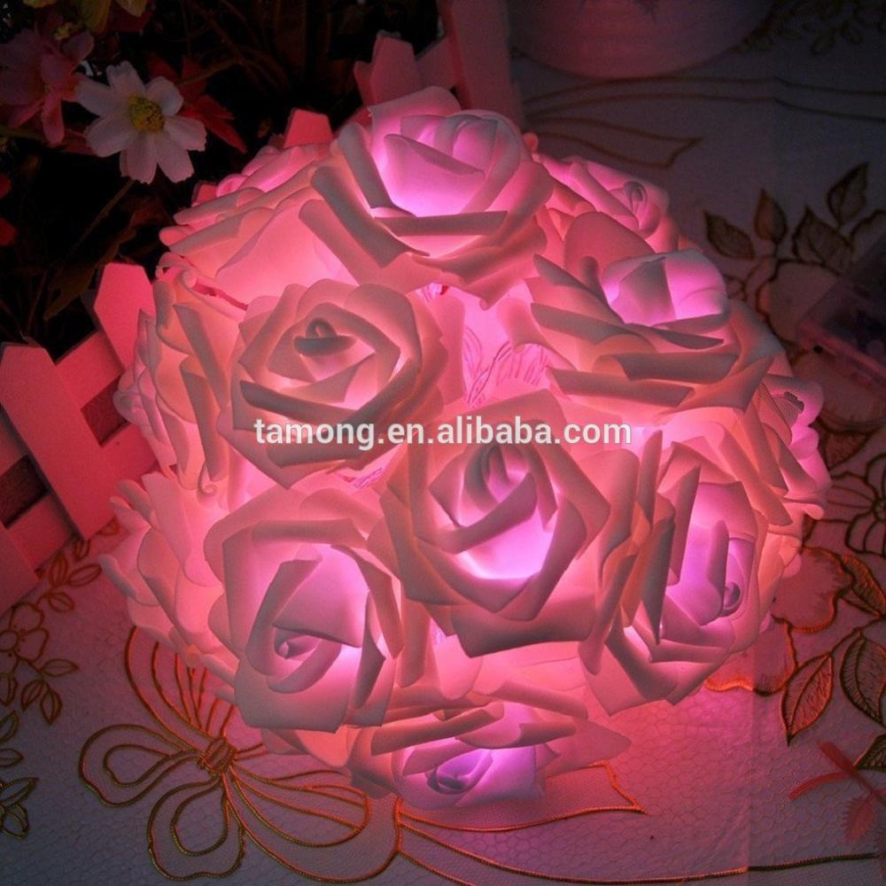 Hot Sale Battery Operated Warm White 20 LED String Flower Rose Fairy Lights Wedding Holiday Garden Christmas Lighting