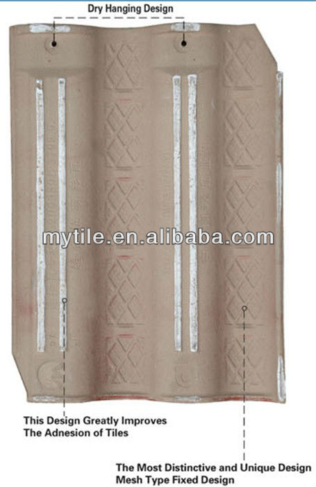 Rose Red Ceramic Roof Tiles Fired Clay Roof Tiles Glossy Glazed Surface