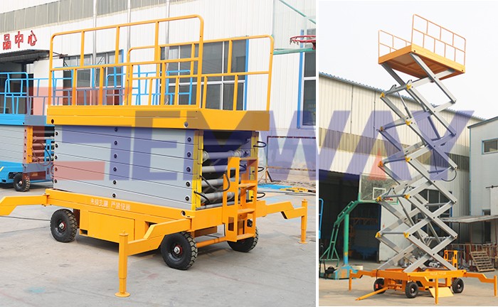 MORN brand 14m manual mobile scissor lift