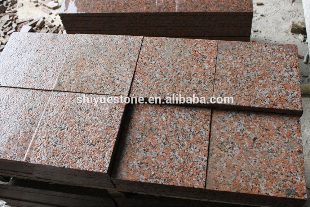 Cenxi Red, Maple Leaf Red G562 Flamed Patio Granite Cube Stone