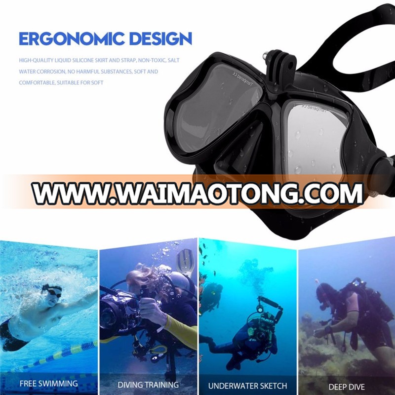 Hot Professional Underwater Camera Diving Mask Scuba Snorkel Swimming Goggles for GoPro Xiaomi SJCAM Sports Camera red