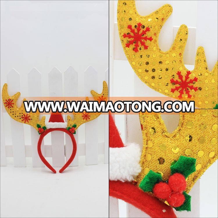 Women Girls Kids Christmas Deer Antlers Headband Costume Ear Party Hair Head For Band Prop