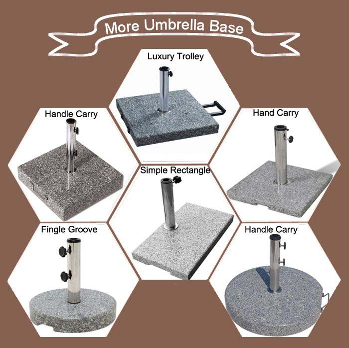 40kgs square granite parasol stand 1.5inch wheels