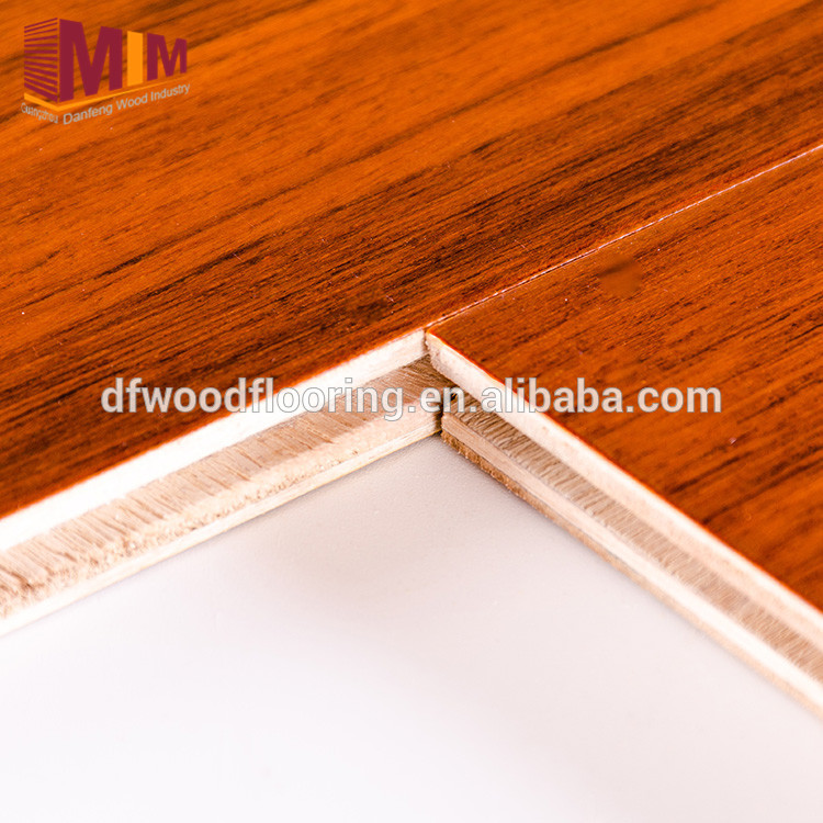 UV Coating Finished African Teak Multilayer Engineered Wood Flooring