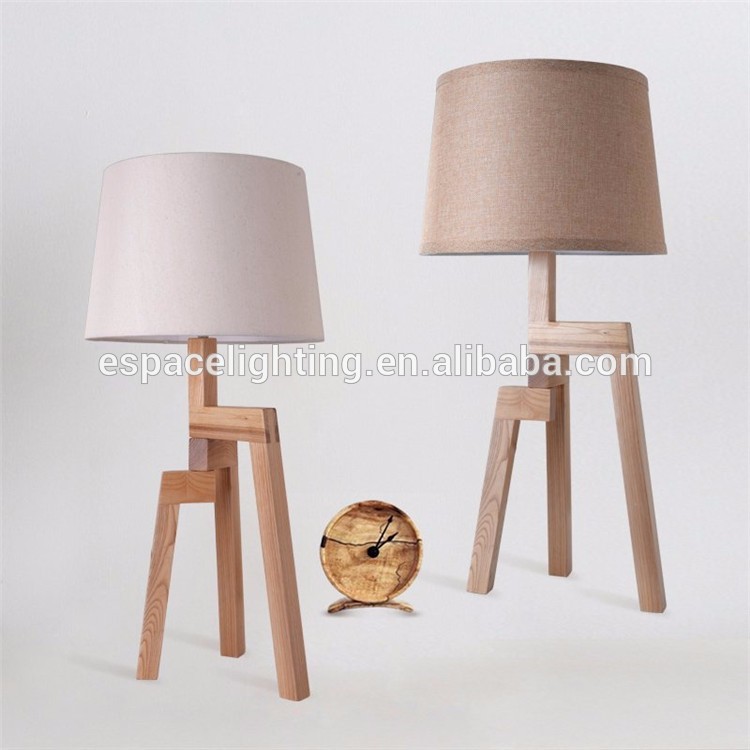 Modern wood led table lamp from zhongshan factory