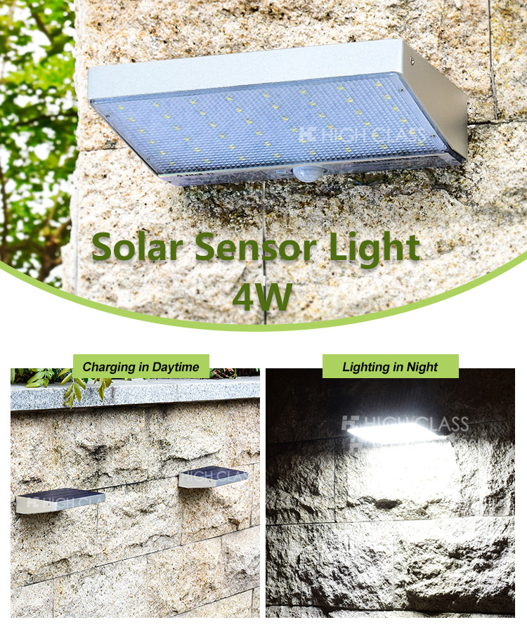 3 years warranty 4W outdoor wall lamp solar powered led wall light