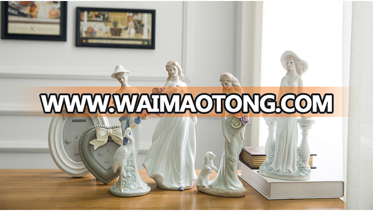 Wholesale Jingdezhen white ceramic various beautiful lady figures crafts for gifts