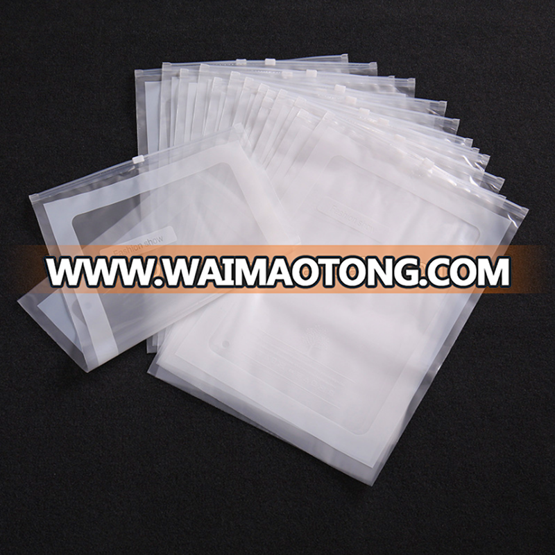 Poly Matt Surface Semi Transparent PE Bags Packaging With Slider Zipper Closure