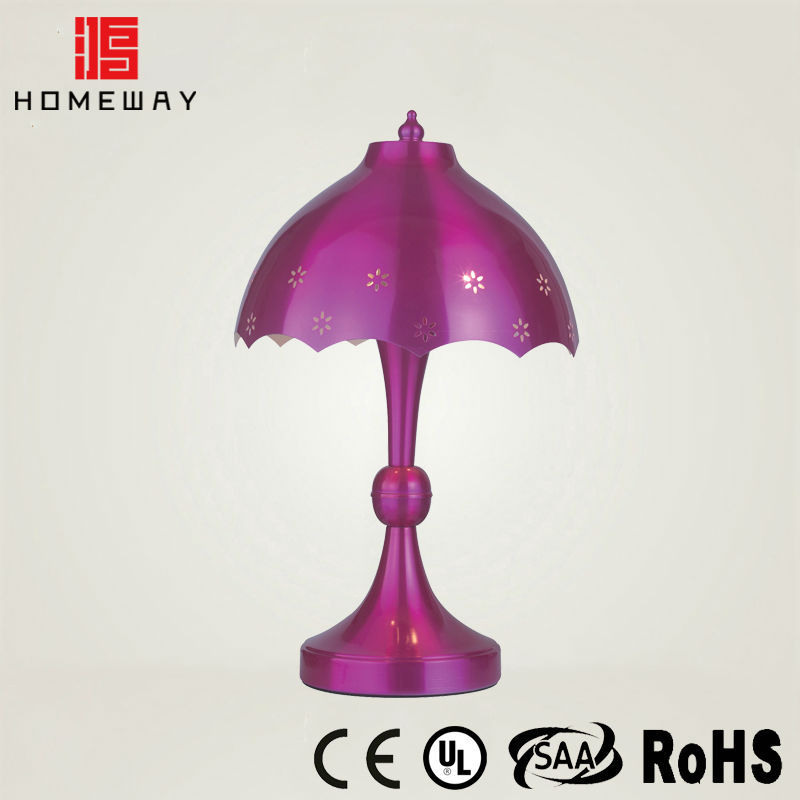 Top selling ROHS metal with chrome and black cloth shade table lamp for hotel