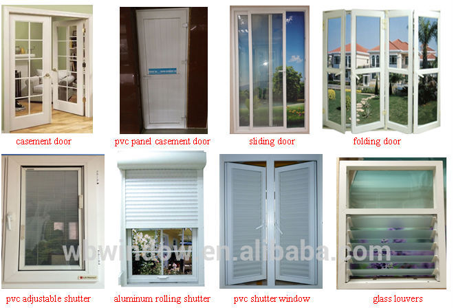 High quality PVC/uPVC black bottom-hung/casement windows