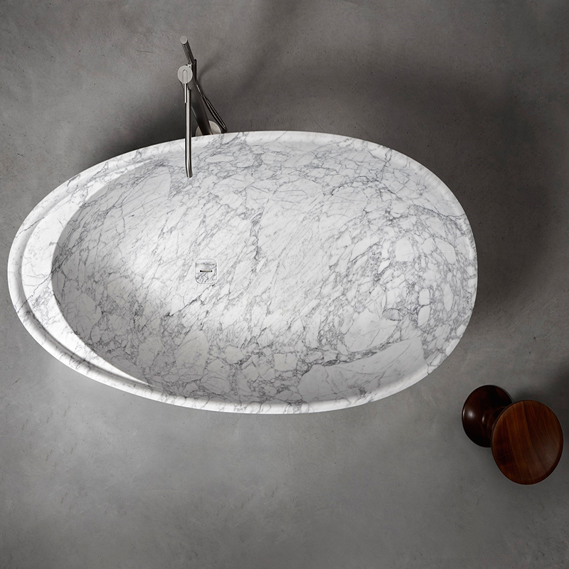 Silver Grey Travertine Bathtub