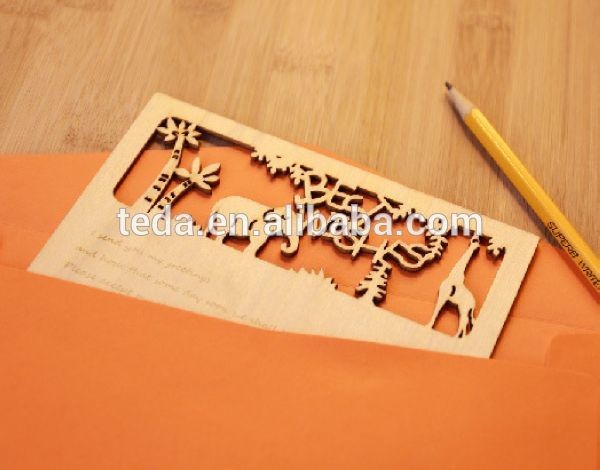 Wholesale beautiful wooden greeting card used for gift