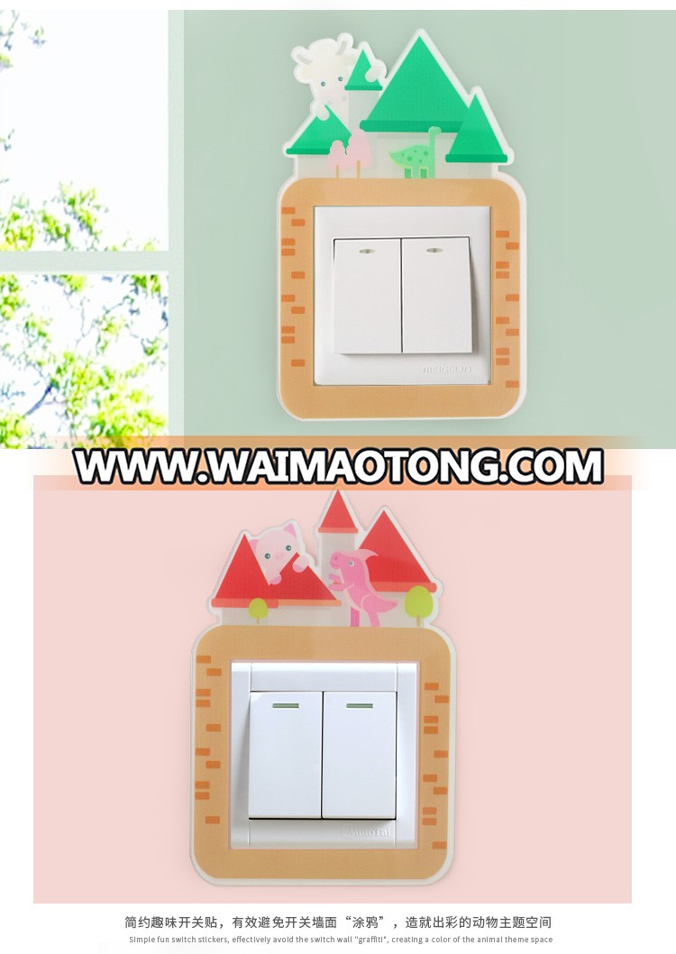 ROOGO wholesale resin wall decor Joy accompany light single switch sticker