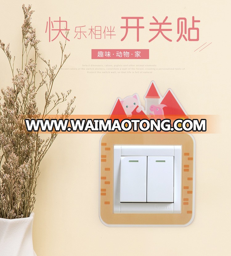 ROOGO wholesale resin wall decor Joy accompany light single switch sticker