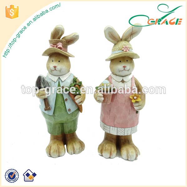 resin easter rabbit figurines collectables decoration