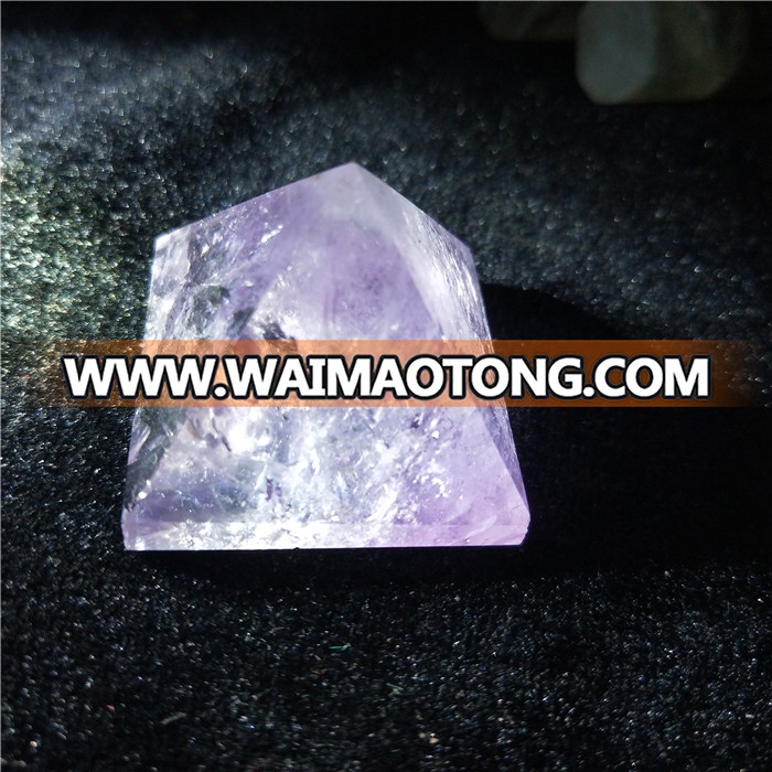 Flawless amethyst reiki pyramid for healing and metaphysical use