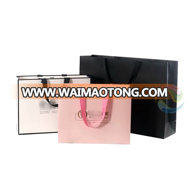 Brown custom handle printing flat branded paper bag with your own logo