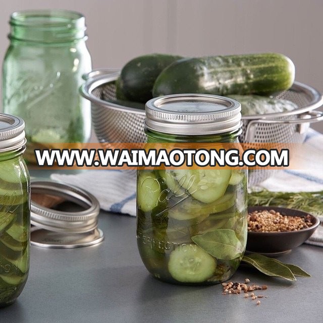 DAILY 16OZ Ball glass Mason Jar Wide-Mouth Can Glass Jar For Canning Storing Pickling Preserving