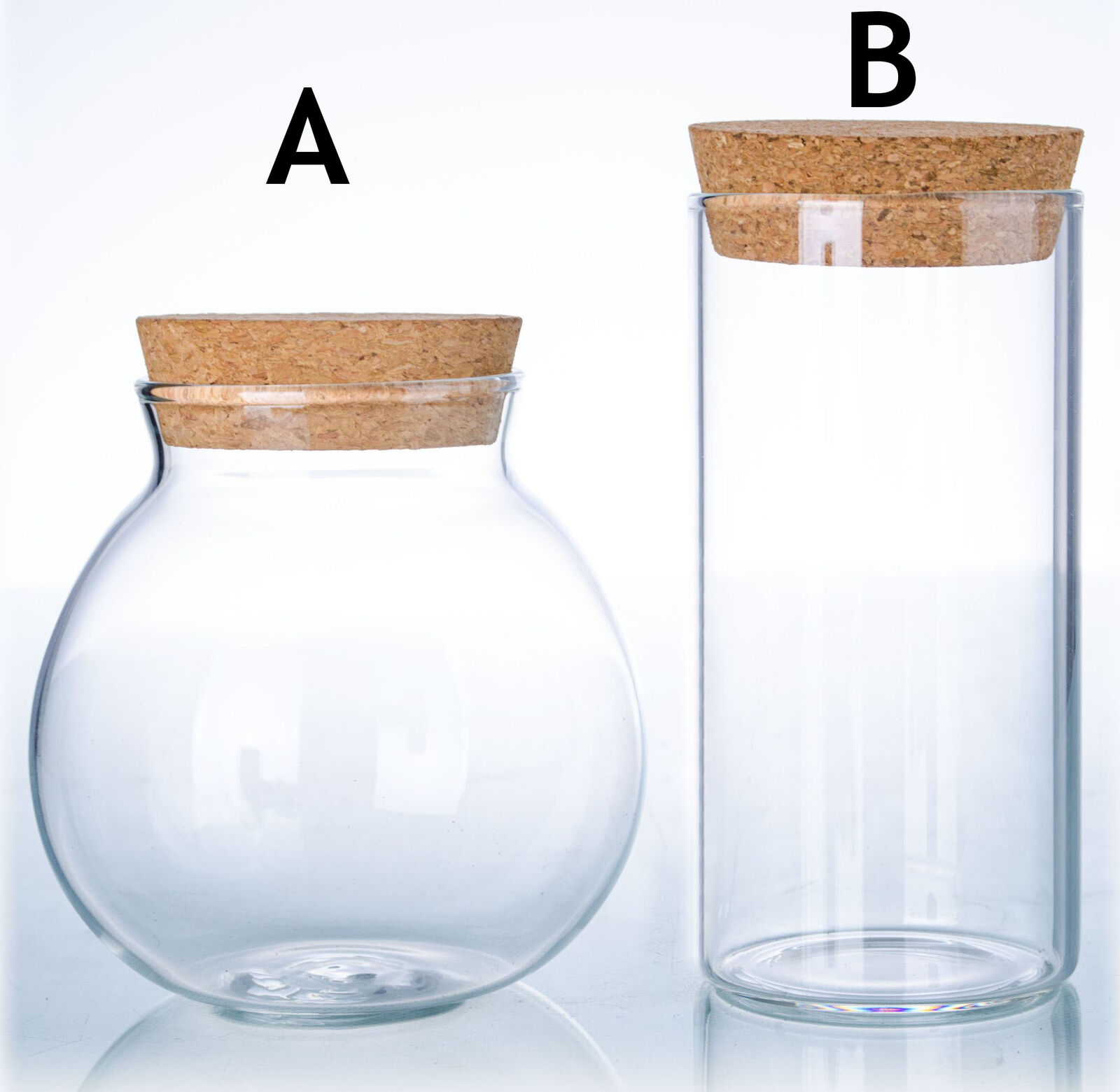 Storage Glass Jar with Rubber Lid/Ribbed Design/680ml 990ml 1300ml