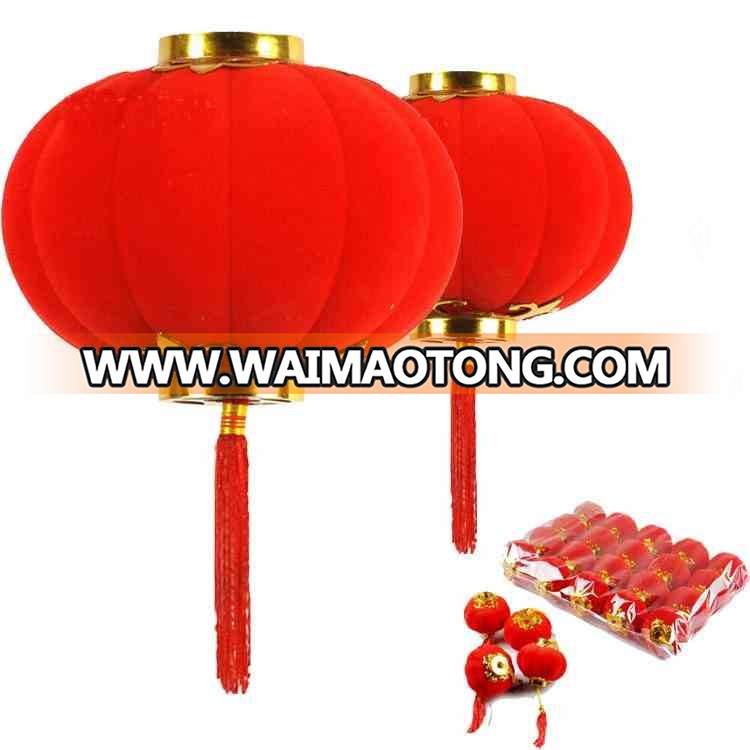 Large round Waterproof Traditional Chinese Silk Fabric red Lantern For sale