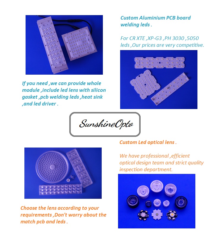 45 Degree Optical LED Lens With 78mm Diameter