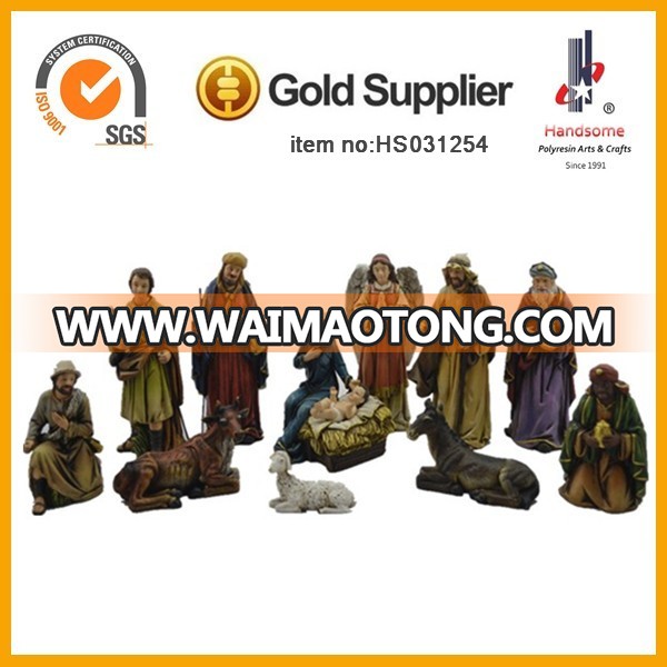 Hot selling Resin holly family hand carved outdoor nativity set